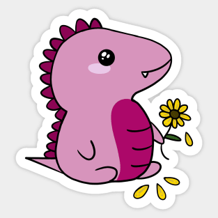 Love ME, Love Me Not Dinosaur Chibi Art Sticker